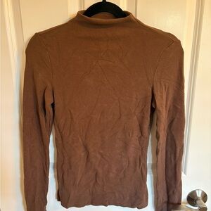 OGL brown mock neck shirt